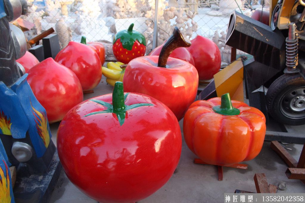 玻璃钢番茄雕塑 玻璃钢蔬菜雕塑
