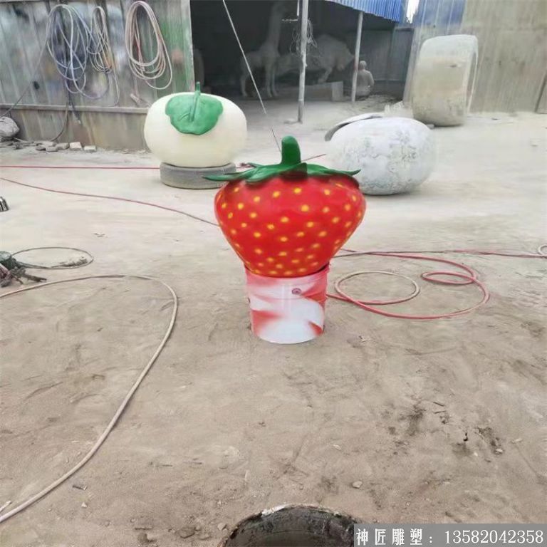 玻璃钢果篮雕塑,蔬菜蓝雕塑4