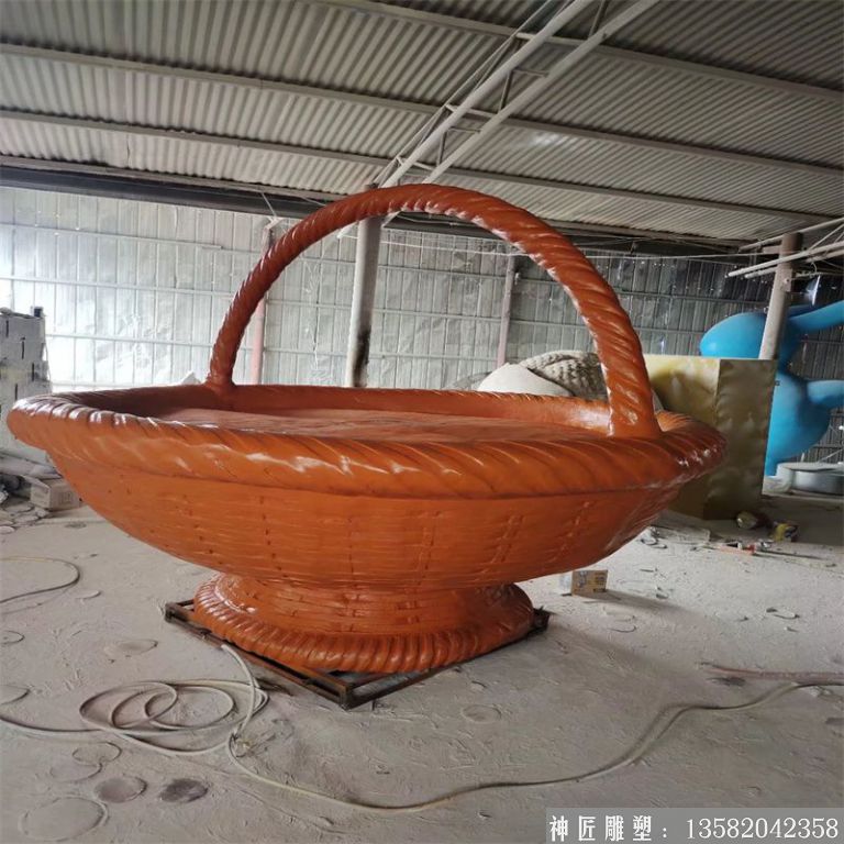 玻璃钢果篮雕塑,蔬菜蓝雕塑3