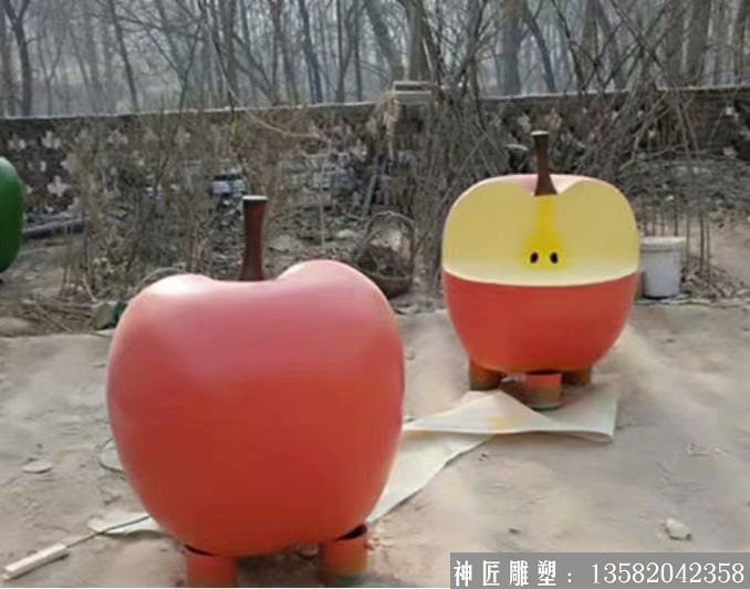 玻璃钢苹果座椅雕塑,水果座椅雕塑1