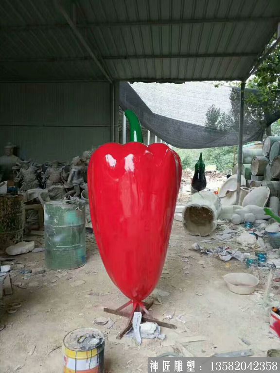 玻璃钢红色青椒辣椒雕塑