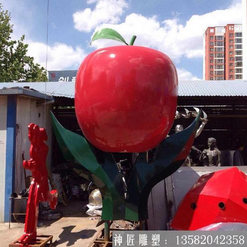 玻璃钢仿真苹果雕塑 红苹果雕塑加工厂家